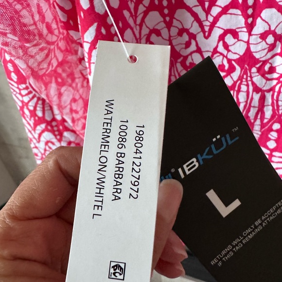 NWT IBKUL Women's Barbara Print Long Sleeve Mock Neck Athletic Top Large - Picture 6 of 12